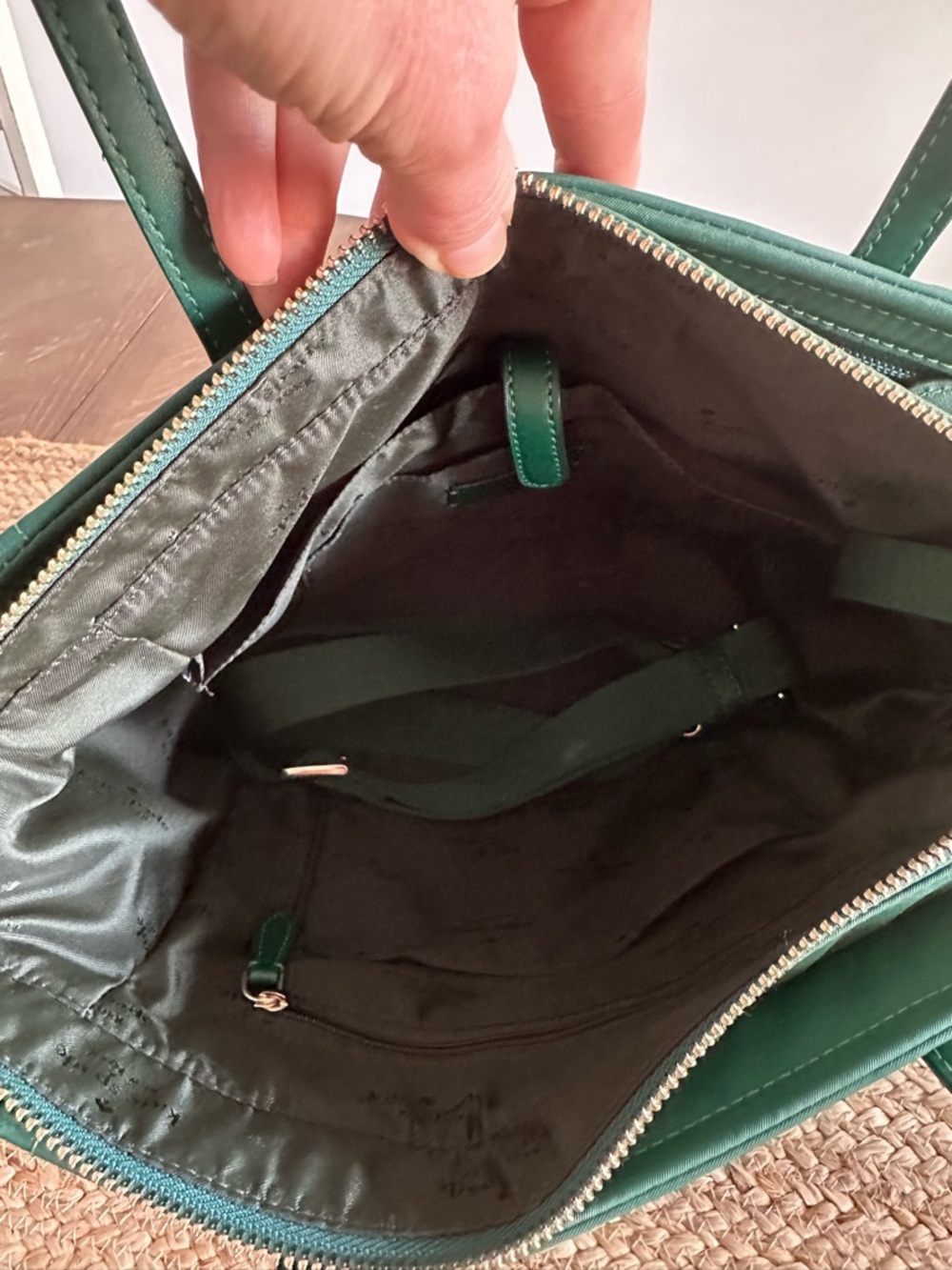 kate spade Chelsea Green Nylon Tote with Gold Hardware - Picture 3 of 3